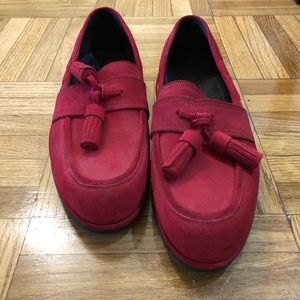 Jimmy Choo Red Velvet Loafers